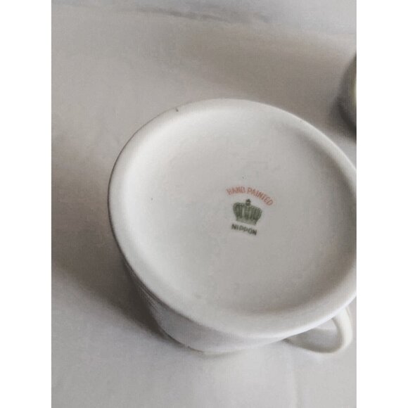 Nippon Hand-Painted Floral with Gold Trim Sugar Bowl & Creamer Set - Picture 8 of 13